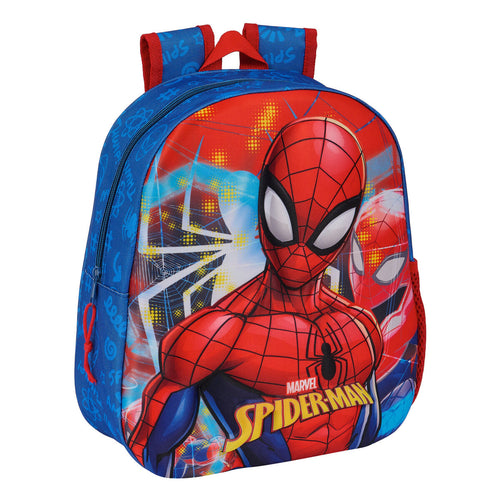 3D School Bag Spider-Man Rot Navy Blau 27 x 33 x 10 cm – Produktbild 1