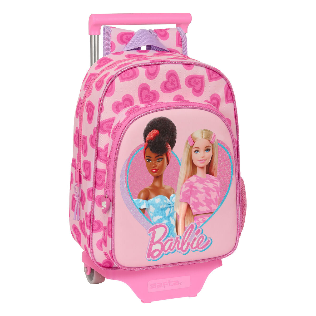 School Rucksack with Wheels Barbie Love Rosa 26 x 34 x 11 cm – Produktbild 1