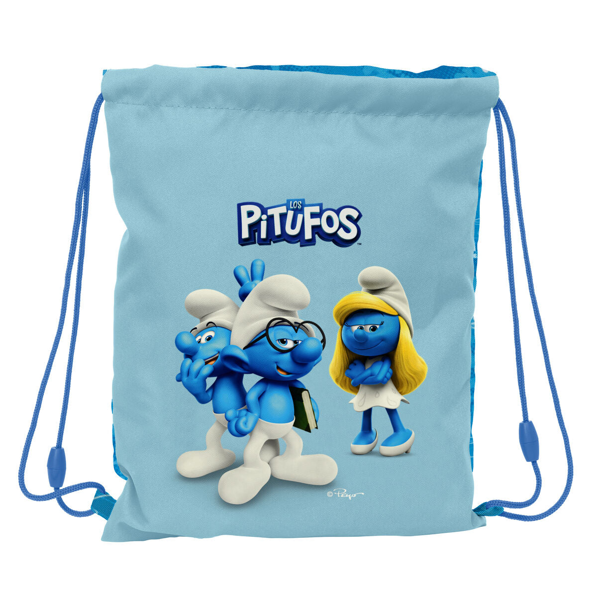 Turnbeutel Los Pitufos Blau Sky Blau 26 x 34 x 1 cm – Produktbild 1
