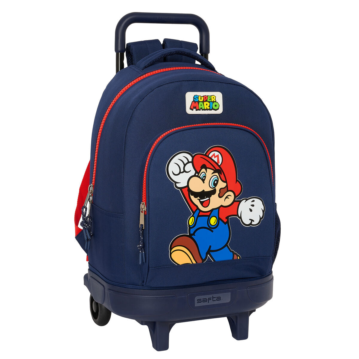 School Rucksack with Wheels Super Mario World Navy Blau 33 x 45 x 22 cm – Produktbild 1