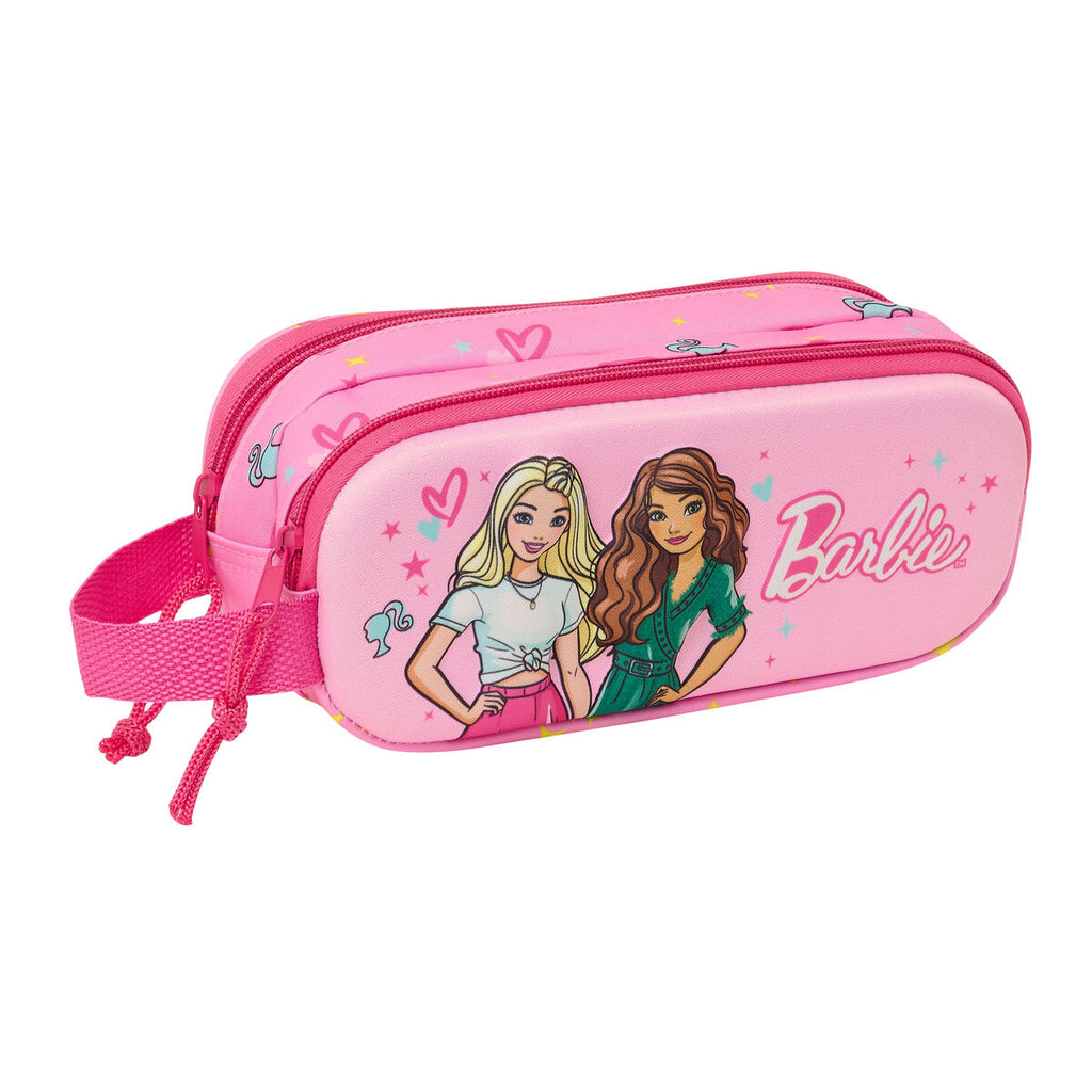 Barbie Doppel-Federmäppchen Rosa Fuchsia 3D – Produktansicht 1