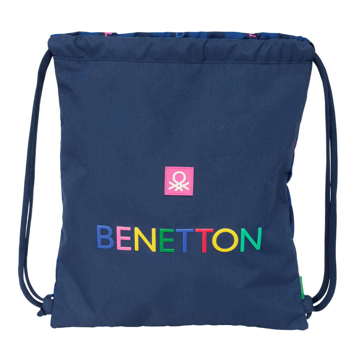 Benetton Rucksack mit Strings Damero Dunkelblau – Produktansicht 1