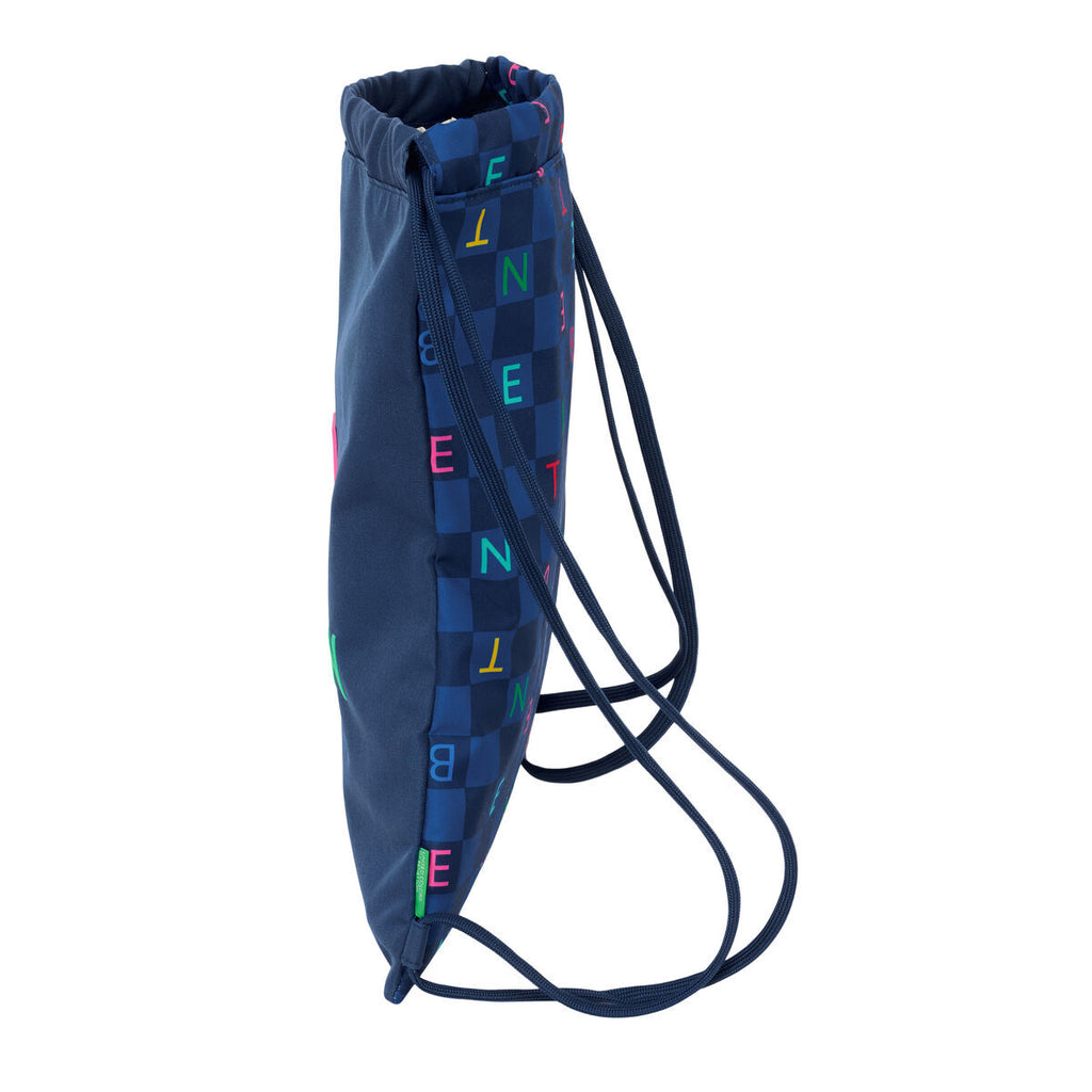 Benetton Rucksack mit Strings Damero Dunkelblau – Produktansicht 3