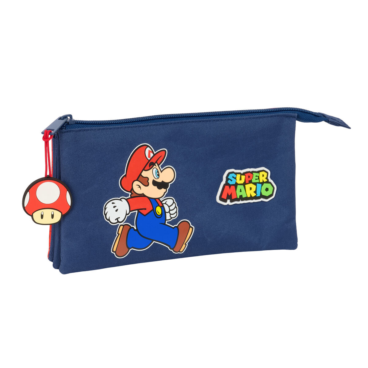 Super Mario Dreifach-Federmäppchen Trick Rot Dunkelblau – Produktansicht 1