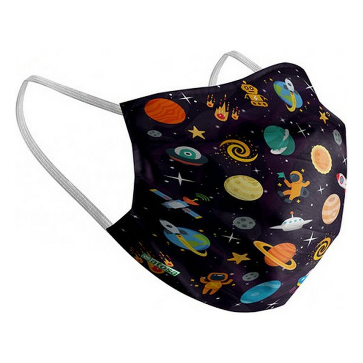 Wiederverwendbare Stoffmaske Space Kinder – Produktansicht 1