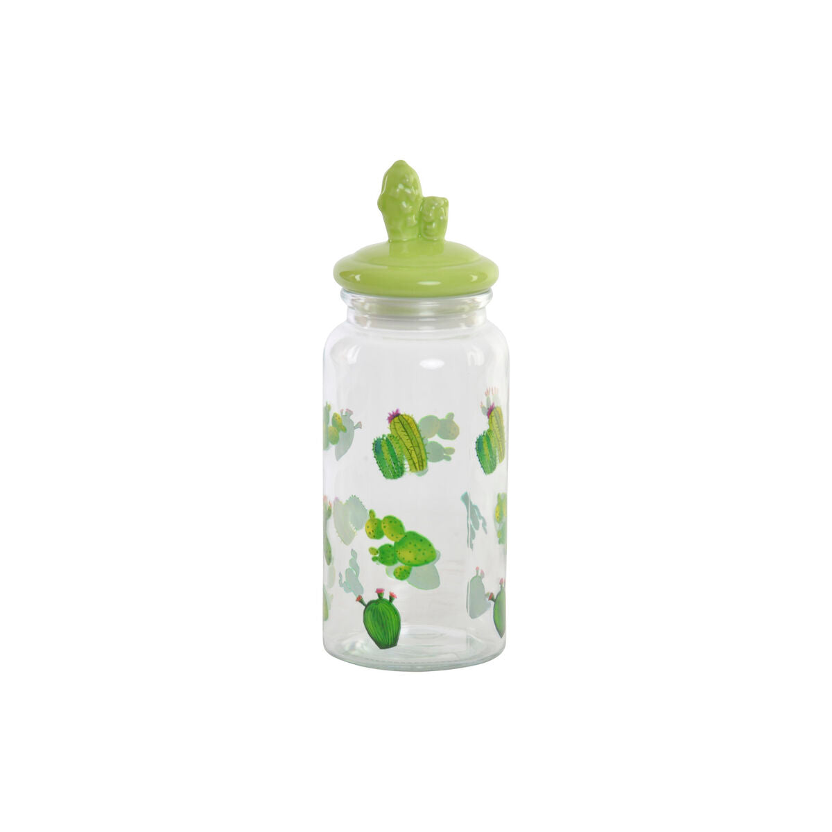 Tin DKD Home Decor Ceramic Crystal Cactus PE Boho (1400 ml) (10,5 x 28 cm) – Produktbild 1