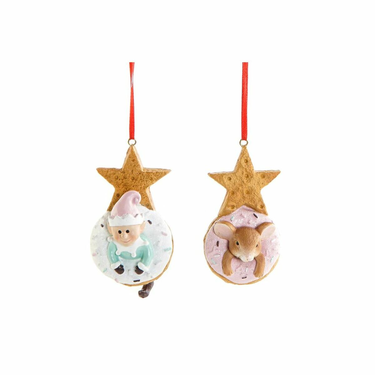 DKD Home Decor Hängedekoration Christmas Kunstharz – Mouse – Produktansicht 1