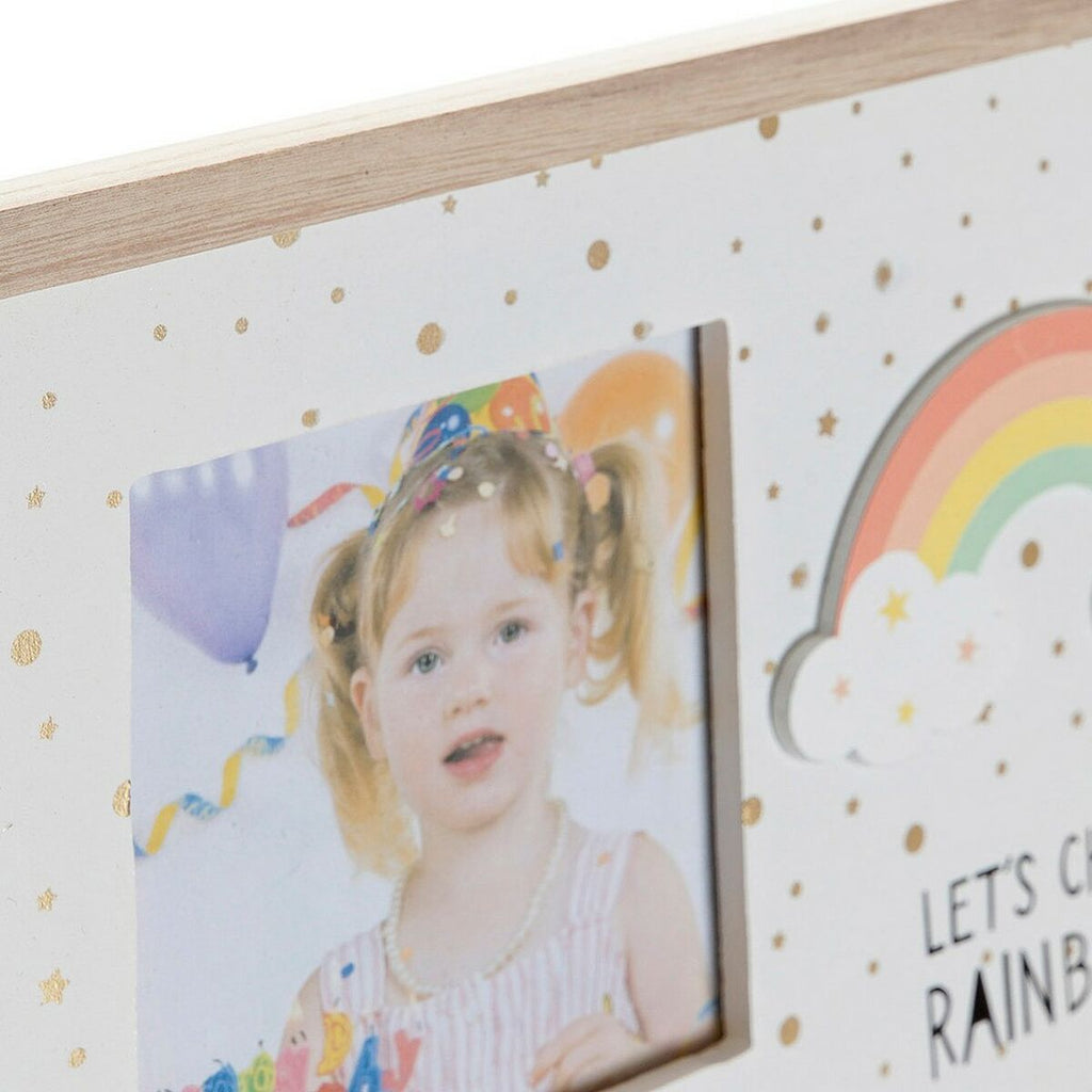 DKD Home Decor Bilderrahmen Rainbow Rosa Weiß Kinder-MDF Holz – Produktansicht 2