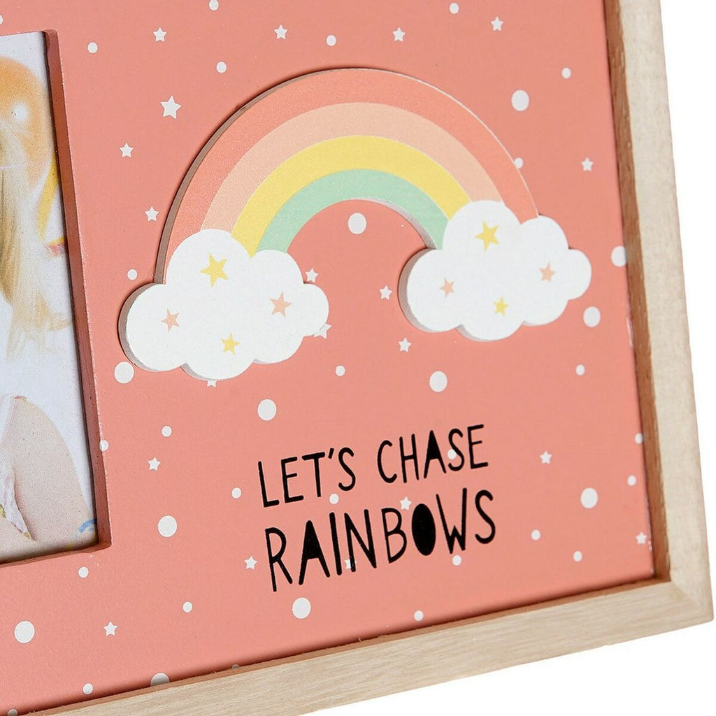 DKD Home Decor Bilderrahmen Rainbow Rosa Weiß Kinder-MDF Holz – Produktansicht 3