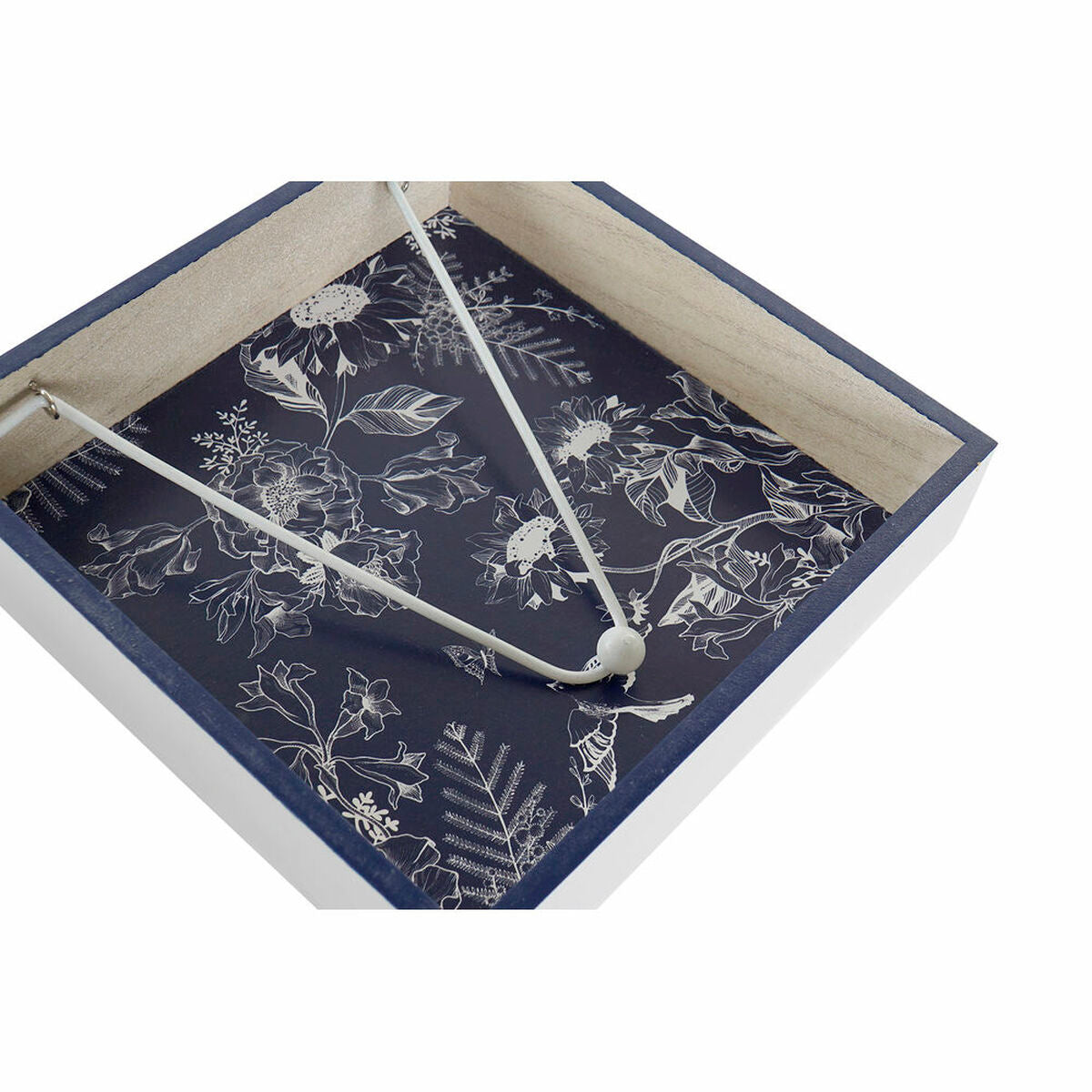 DKD Home Decor Napkin Halter Metall Weiß Dunkelblau MDF Holz – Produktansicht 2