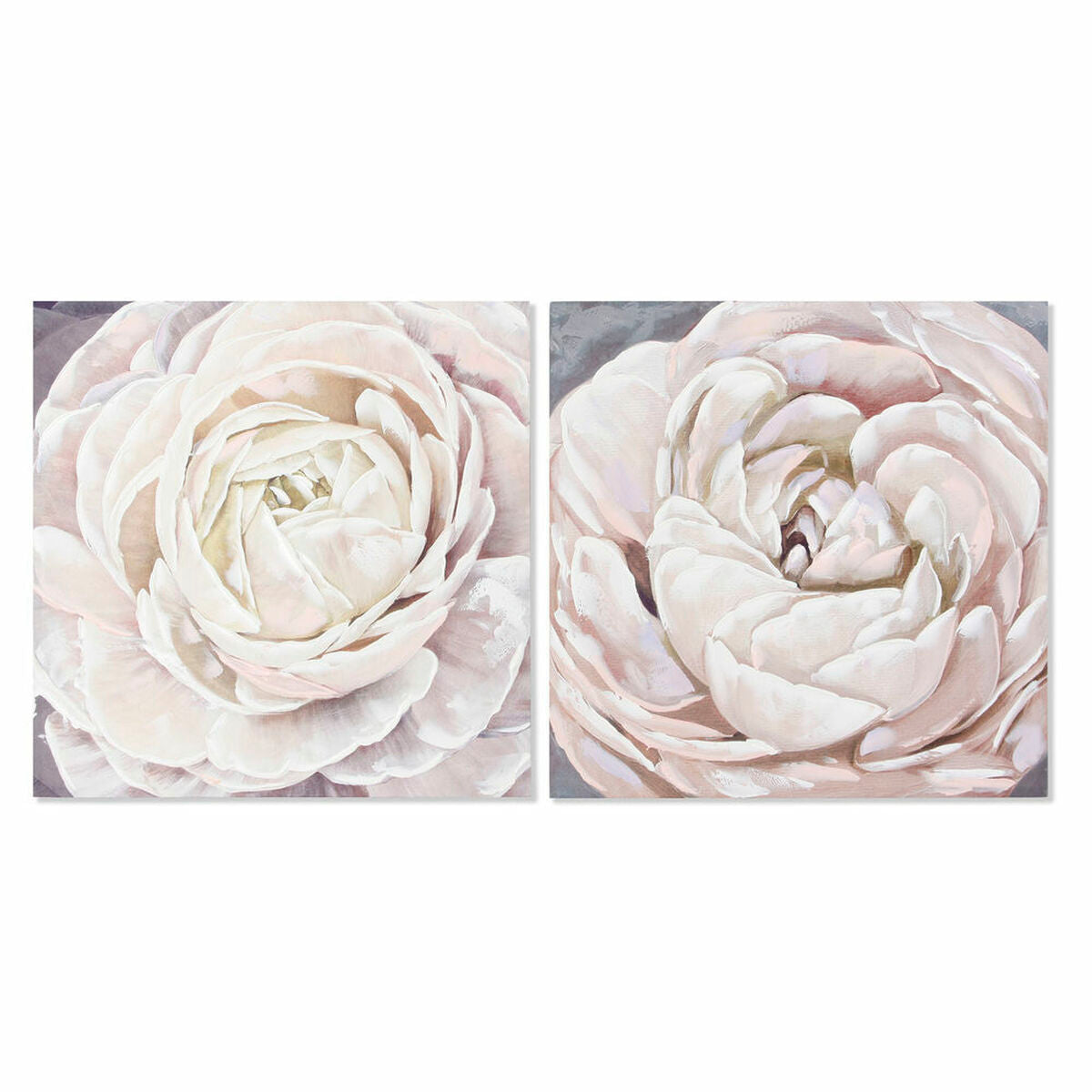 Canvas DKD Home Decor Canvas MDF Holz 80 x 3 x 80 cm Flower – Produktbild 1
