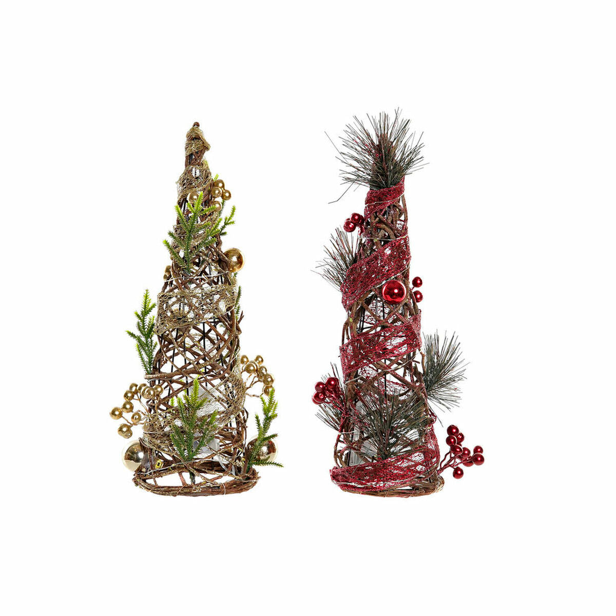 DKD Home Decor Weihnachtsbaum Rot Grün Gold Kunststoff – Produktansicht 1