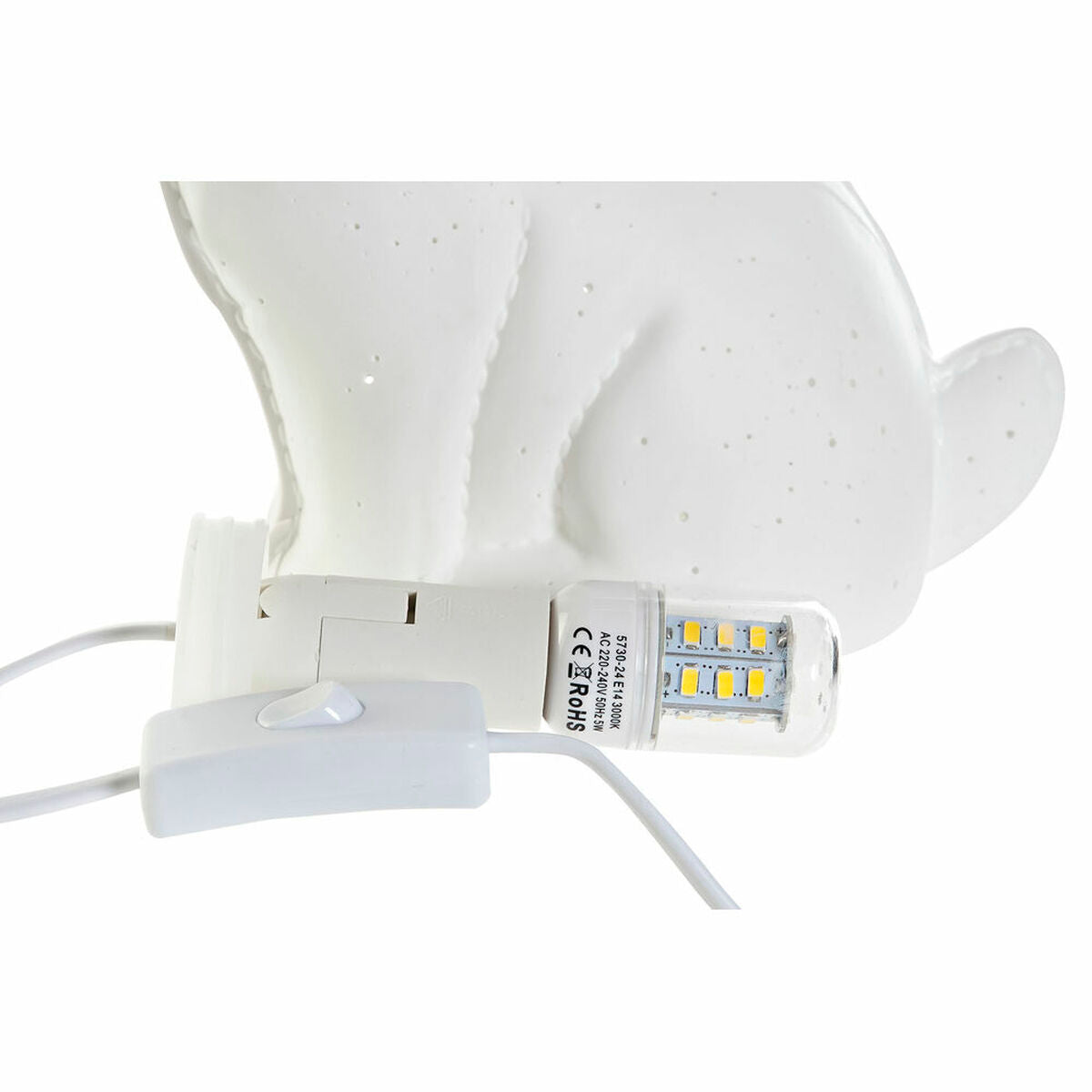 DKD Home Decor Tischlampe 25 x 10 x 19 cm Porzellan Weiß 220 V 25 W – Produktansicht 4
