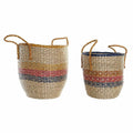 DKD Home Decor Korb-Set Orange Grün Seagrass – Produktansicht 1