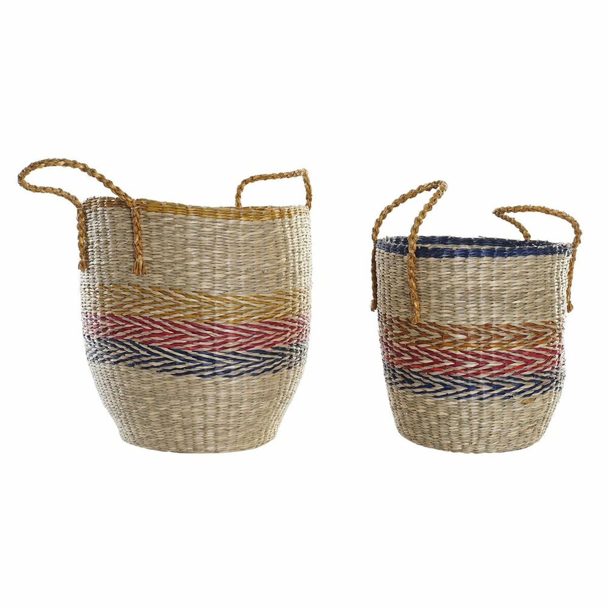 Basket set DKD Home Decor Orange Grün Seagrass (35 x 22 x 46 cm) (2 pcs) – Produktbild 1
