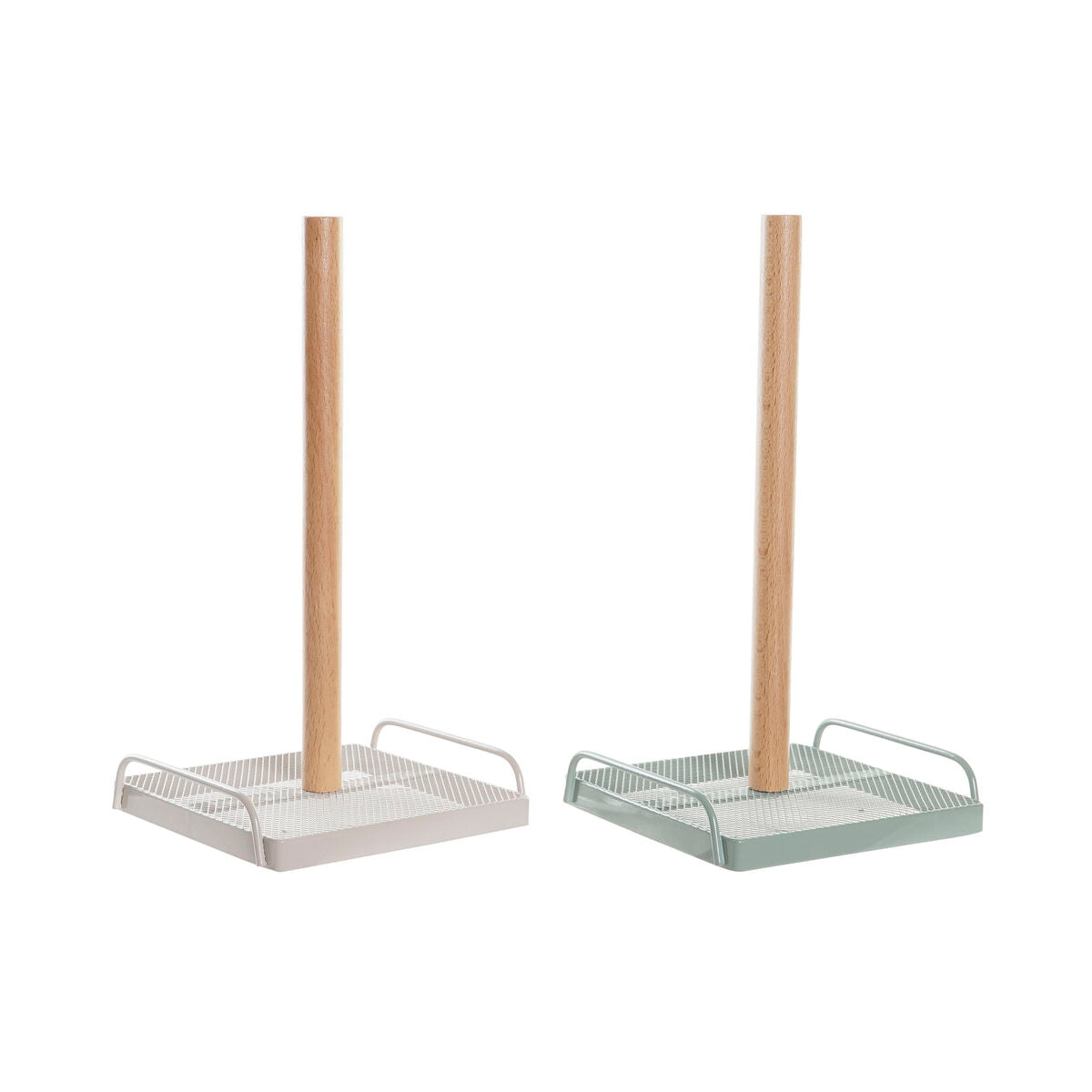 Kitchen Paper holder DKD Home Decor Beige Metall Mint Pinewood (16 x 15 x 29,5 cm) (2 Stück) – Produktbild 1