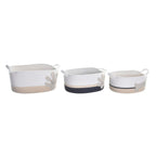 DKD Home Decor Korb-Set Weiß Grau Creme – Produktansicht 1