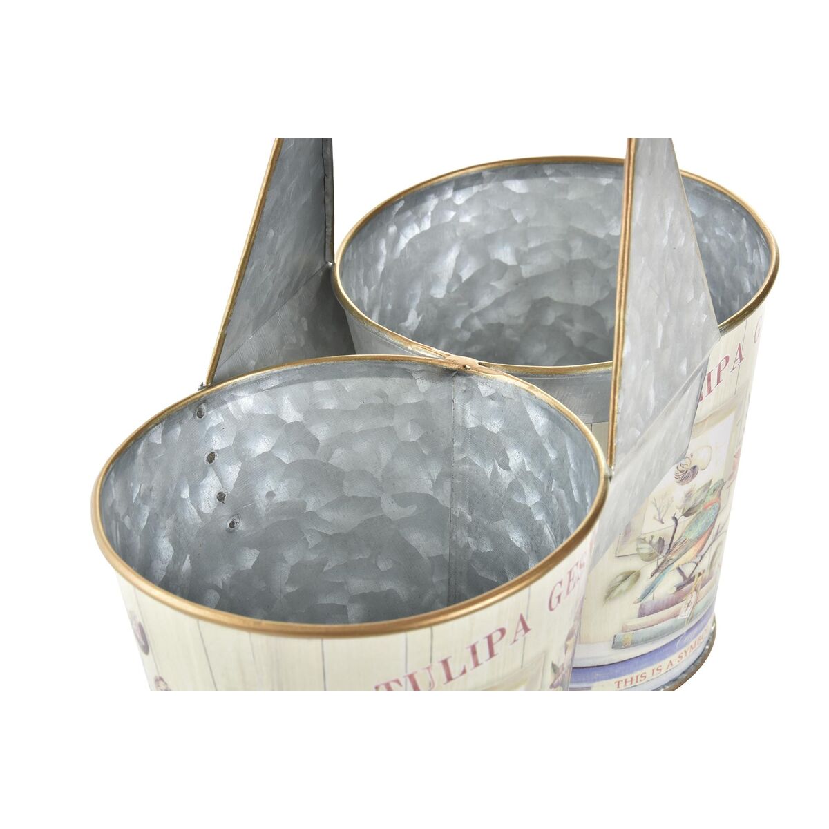 Planter DKD Home Decor Rosa Metall Shabby Chic 24 x 12 x 23 cm – Produktbild 2