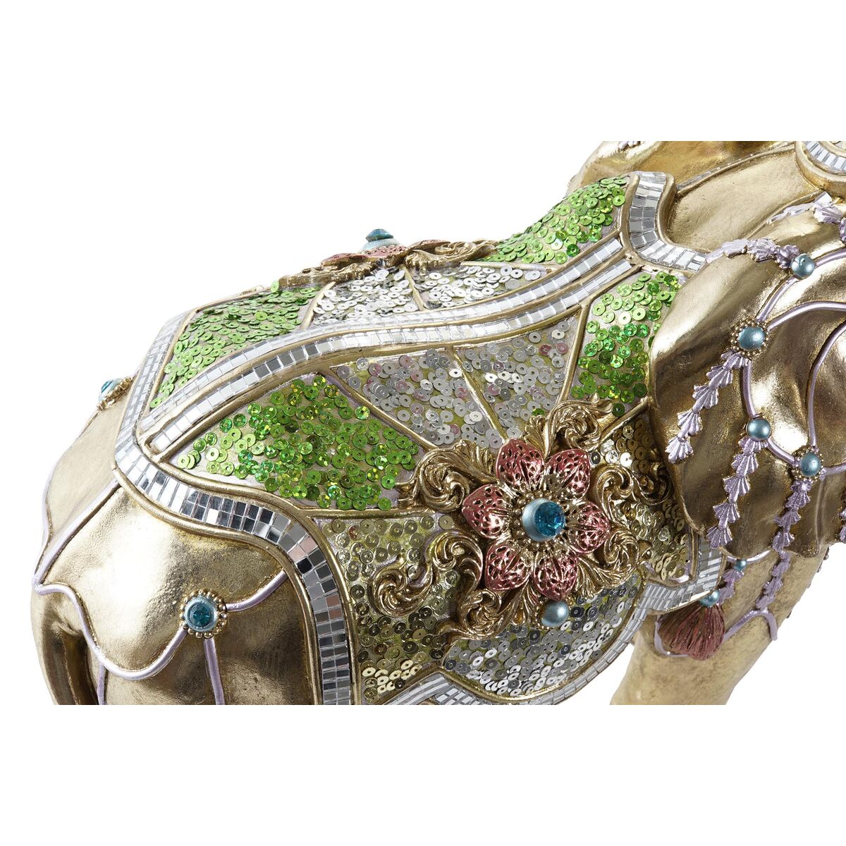 DKD Home Decor Dekofigur Elephant Gold Kunstharz Mehrfarbig – Produktansicht 3