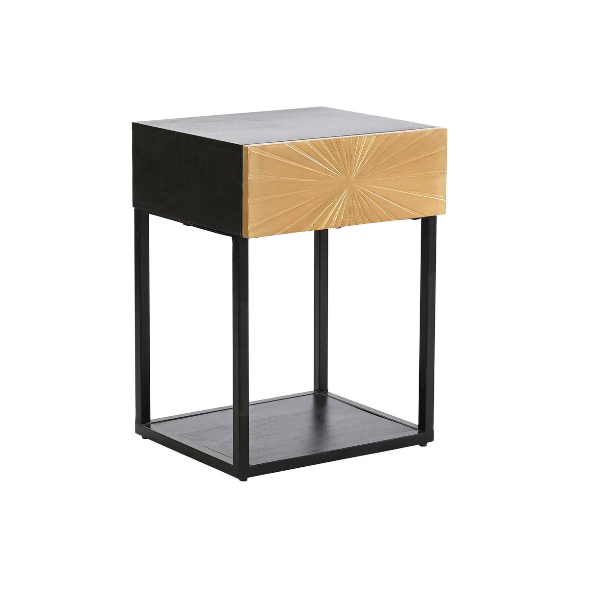 DKD Home Decor Nightstand Gold Schwarz Metall Holz – Produktansicht 1