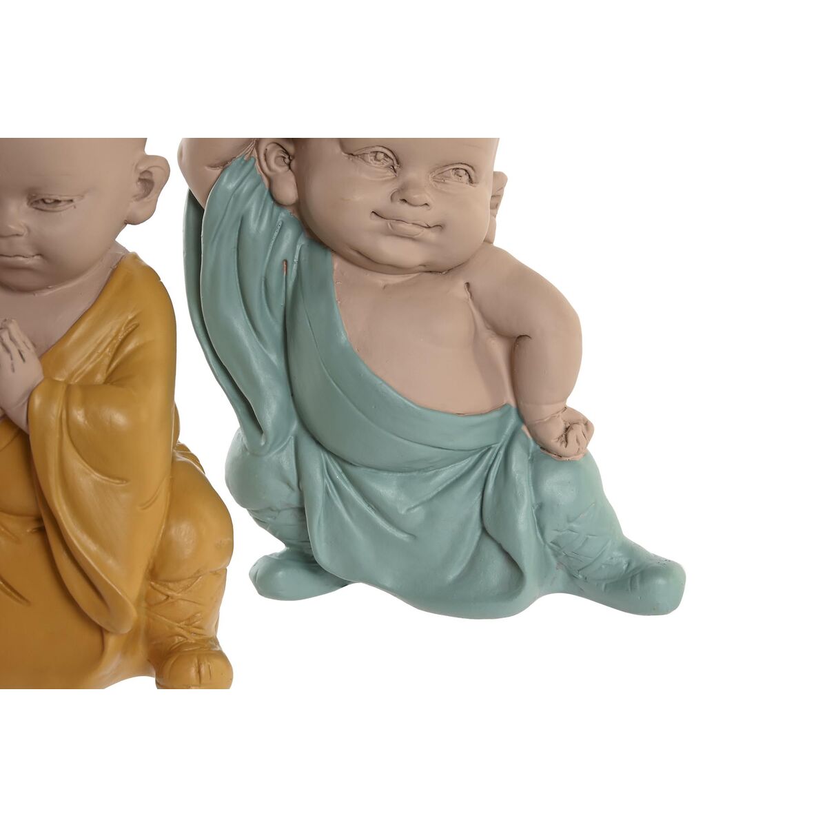 DKD Home Decor Dekofigur Blau Rosa Gelb Kunstharz Monk – Produktansicht 2