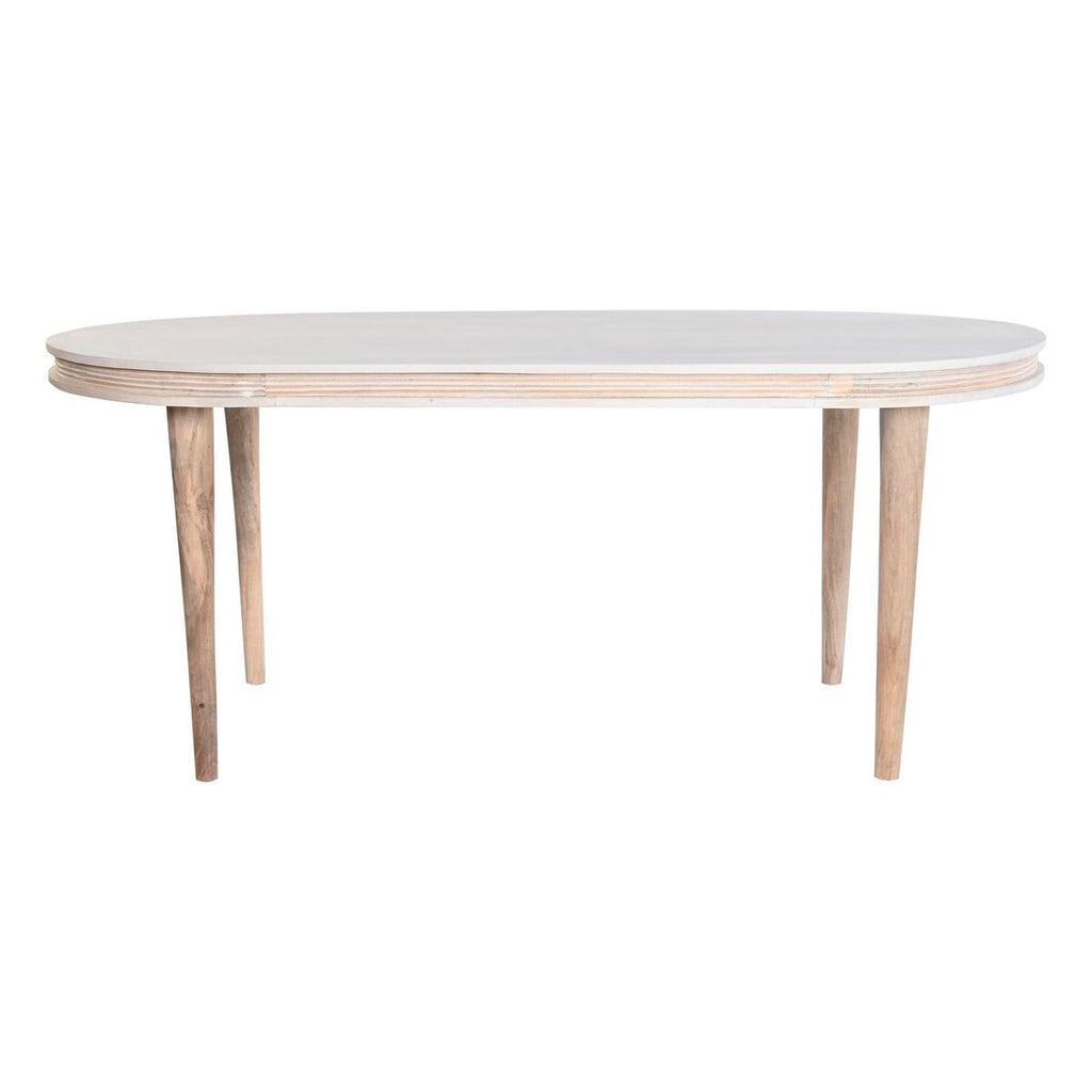 DKD Home Decor Esstisch Weiß Gold Brass Mango Holz – Produktansicht 3