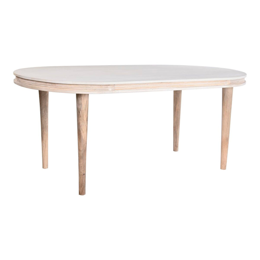 DKD Home Decor Esstisch Weiß Gold Brass Mango Holz – Produktansicht 1