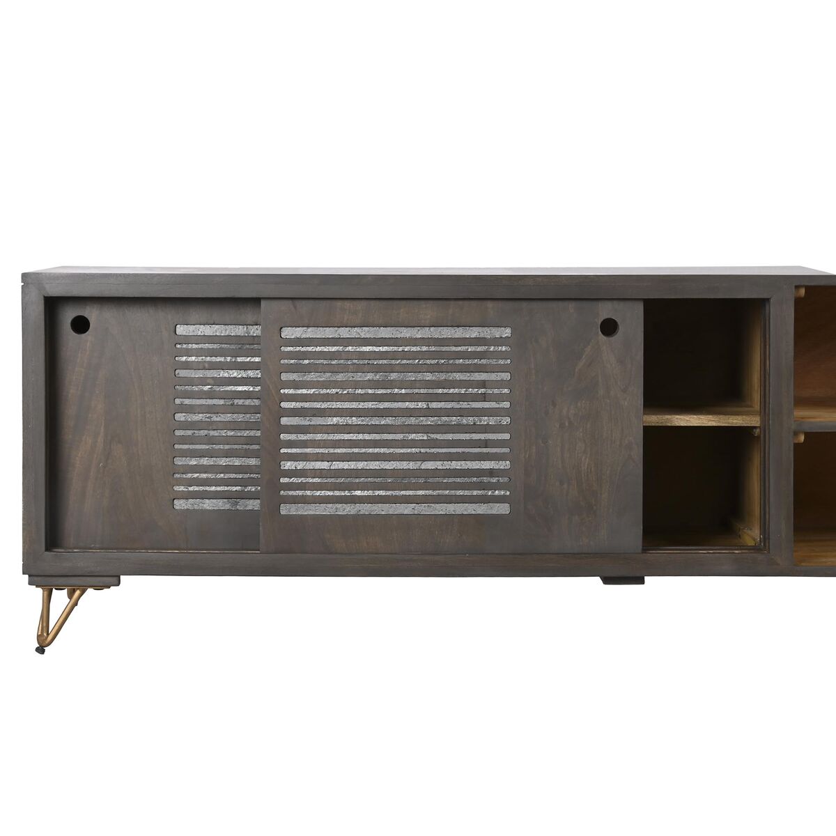 DKD Home Decor TV furniture Metall Braun Mango Holz 160 x 40 x 50 cm – Produktansicht 3