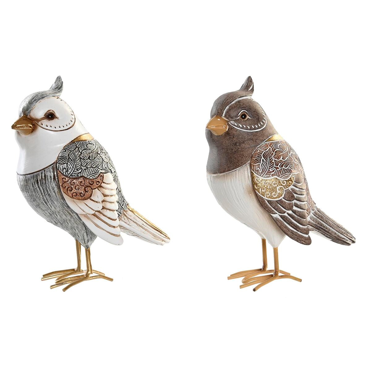 Decorative Figure DKD Home Decor Beige Weiß Resin Bird Modern (12,5 x 7 x 16 cm) (2 Stück) – Produktbild 1
