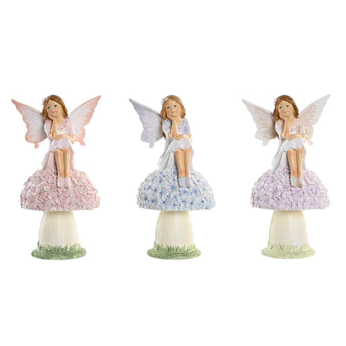 Dekofigur DKD Home Decor Blau Rosa Flieder Fairy 9,5 x 8 x 17 cm (3 Teile)