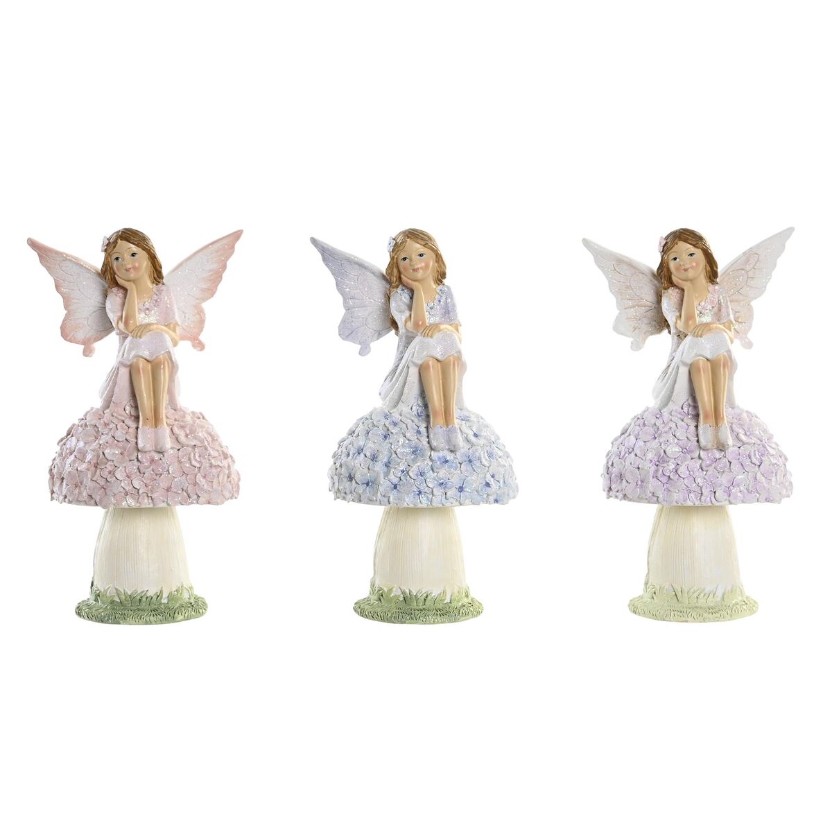 DKD Home Decor Dekofigur Blau Rosa Lilac Fairy – Produktansicht 1