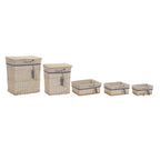DKD Home Decor Korb-Set Blau Beige Aluminium Spirals Mediterranean – Produktansicht 2