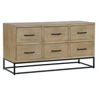 DKD Home Decor Sideboard Schwarz Natural Metall MDF Holz – Produktansicht 1