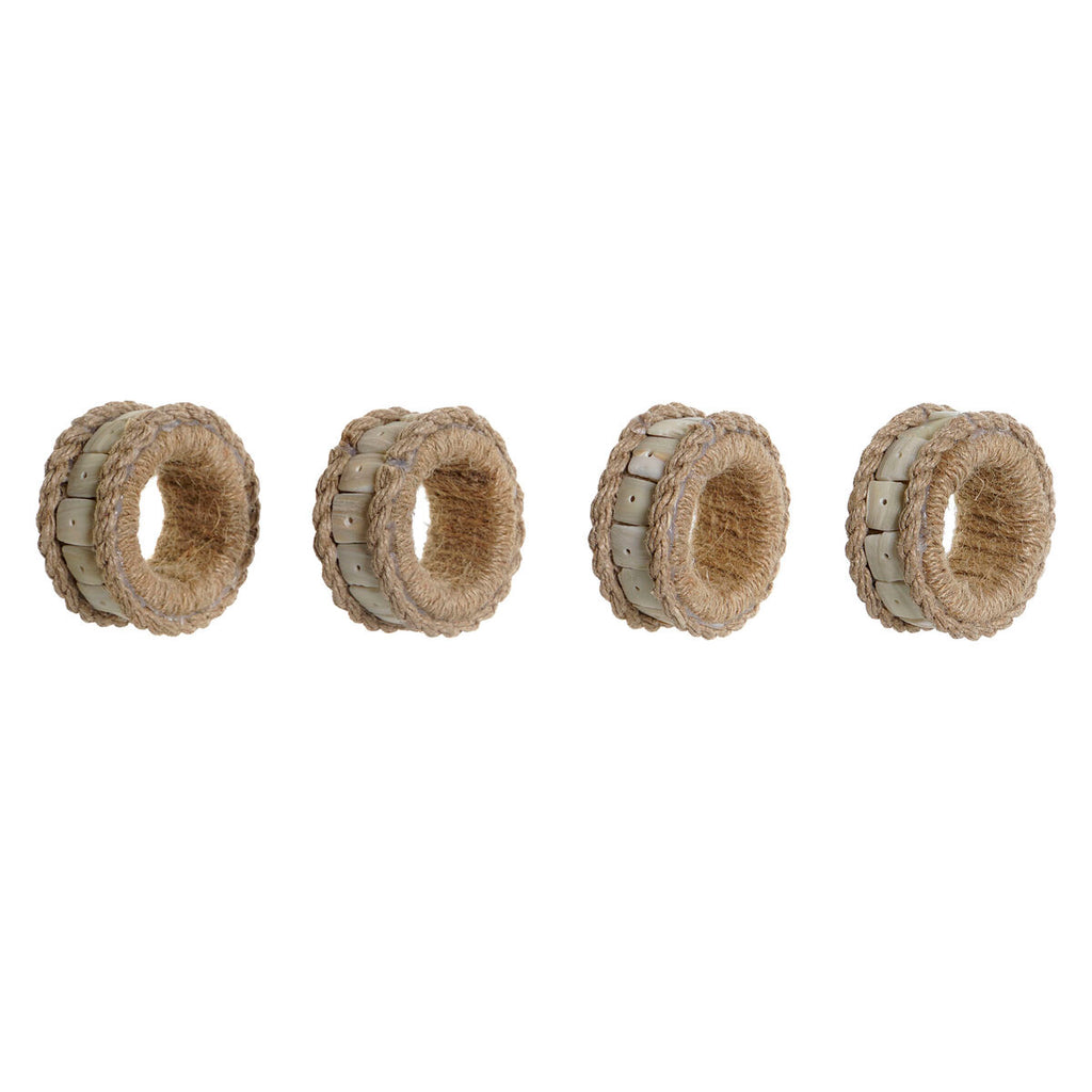 DKD Home Decor Serviettenring Natural Jute Kunstharz Aluminium – Produktansicht 1