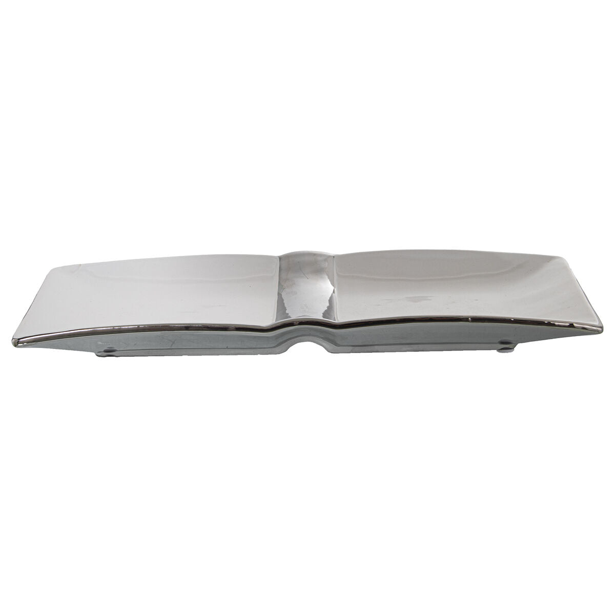 Alexandra House Living Centerpiece Weiß Silber Ceramic – 31 x 14 x 3 cm – Produktansicht 1