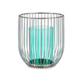 Gift Decor Kerzenhalter Blau Silber Metall Glas Cage – Produktansicht 1
