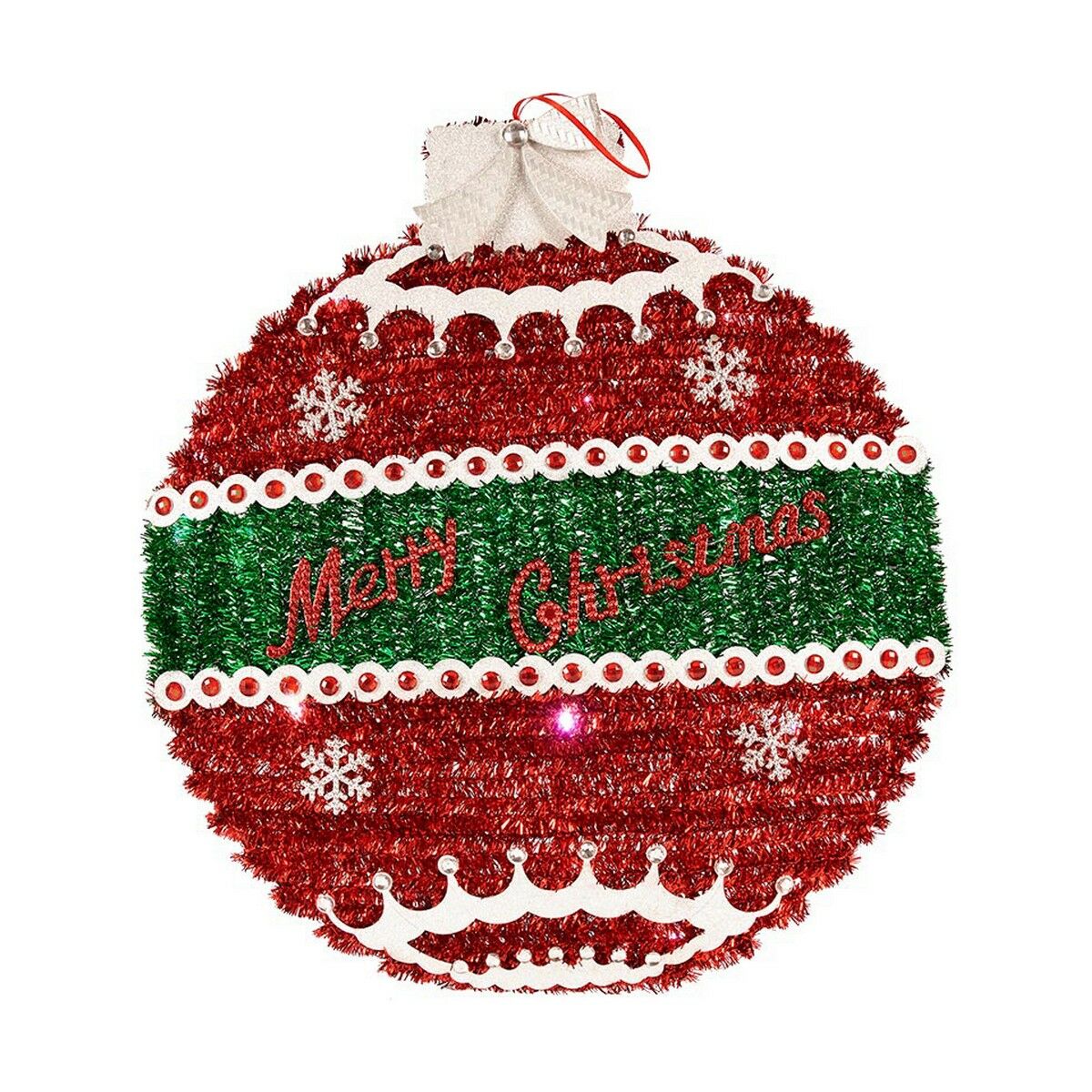 Krist+ Weihnachtskugel Weiß Rot Silber Polypropylen Haustier Kunststoff LED-Licht – Produktansicht 1