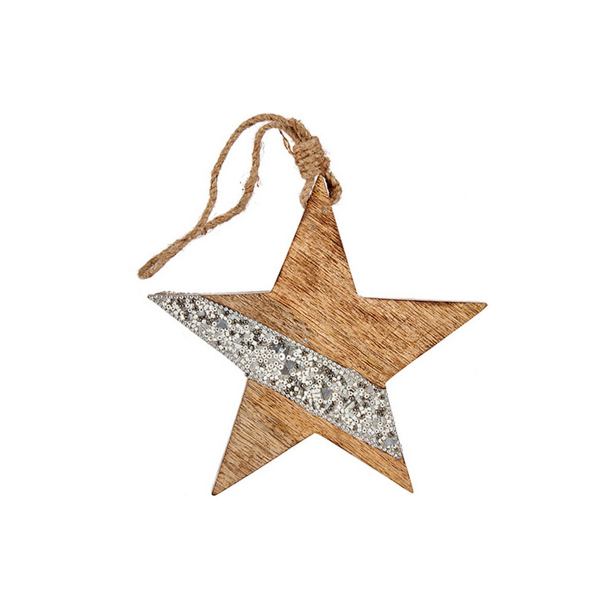 Christmas bauble Krist+ Silberfarben Holz Star 17 x 2,5 x 34 cm – Produktbild 1