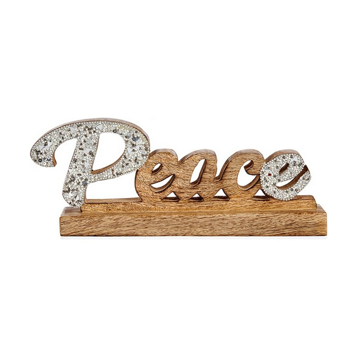 Decorative Figure Krist+ Peace Silberfarben Glitter 6 x 13 x 31 cm – Produktbild 1