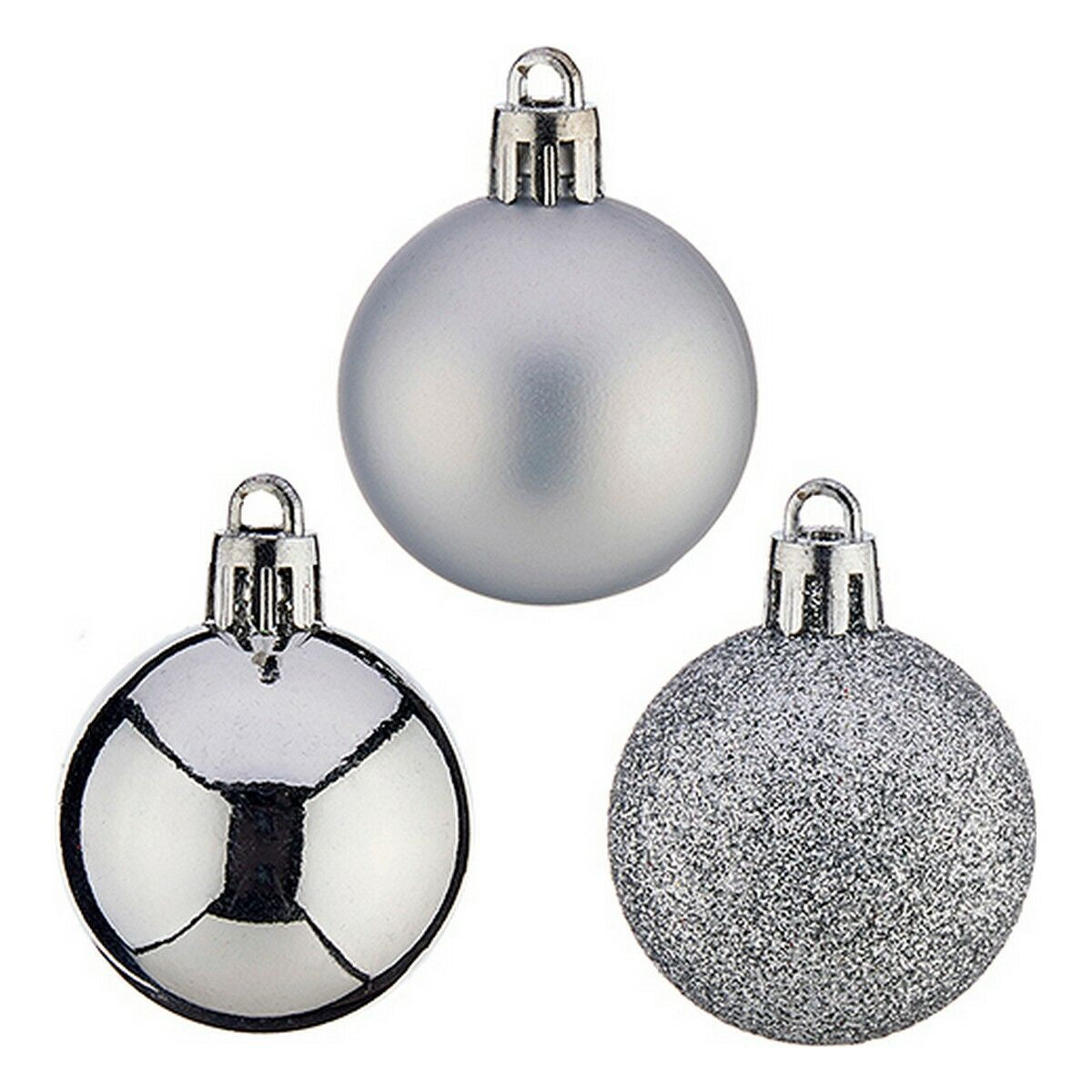 Christmas Baubles Krist+ Silberfarben PVC Ø 4 cm – Produktbild 1