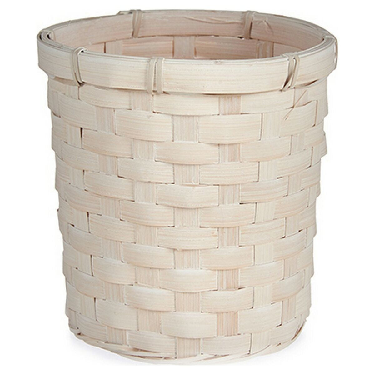 Planter Gift Decor Weiß PVC Bamboo 17 x 15 x 17 cm Circular – Produktbild 1