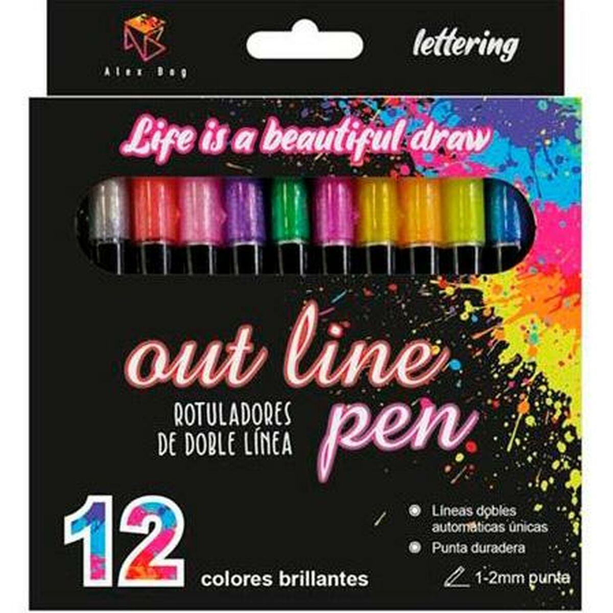 Alex Bog Filzstift-Set Outliner Mehrfarbig Cake – Produktansicht 1