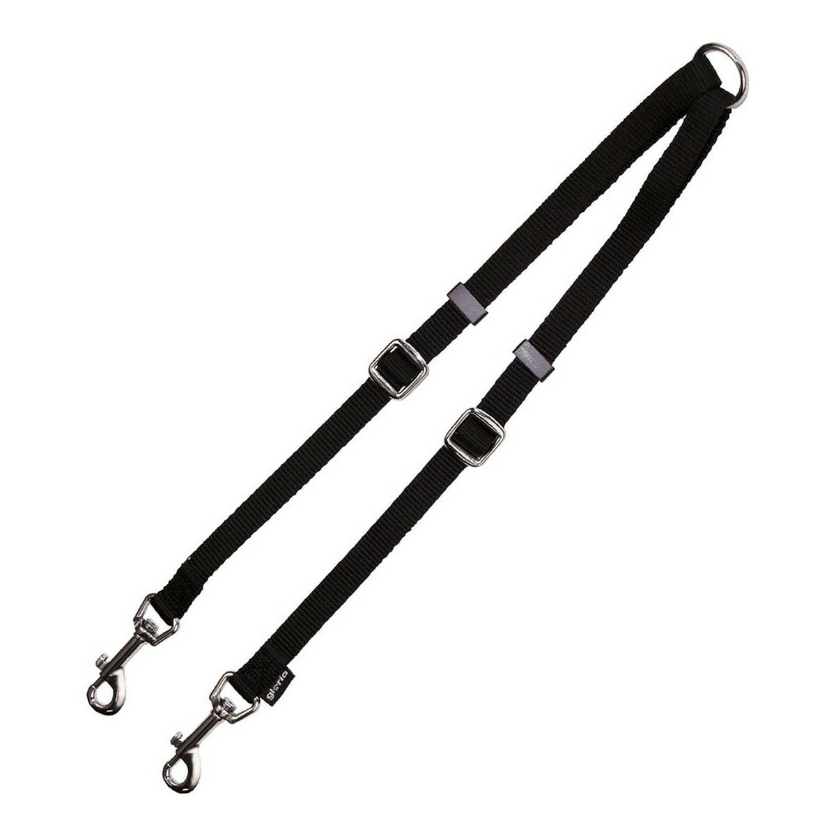 Coupling for 2-dog lead Gloria Schwarz (1.6 x 35-56 cm) (1.6 x 35-56 cm) – Produktbild 1