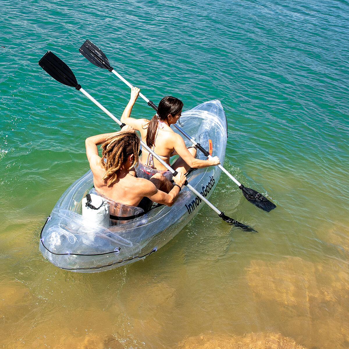 InnovaGoods Aufblasbares transparentes Kajak mit Zubehör Paros 312 cm 2 Personen – Produktansicht 8
