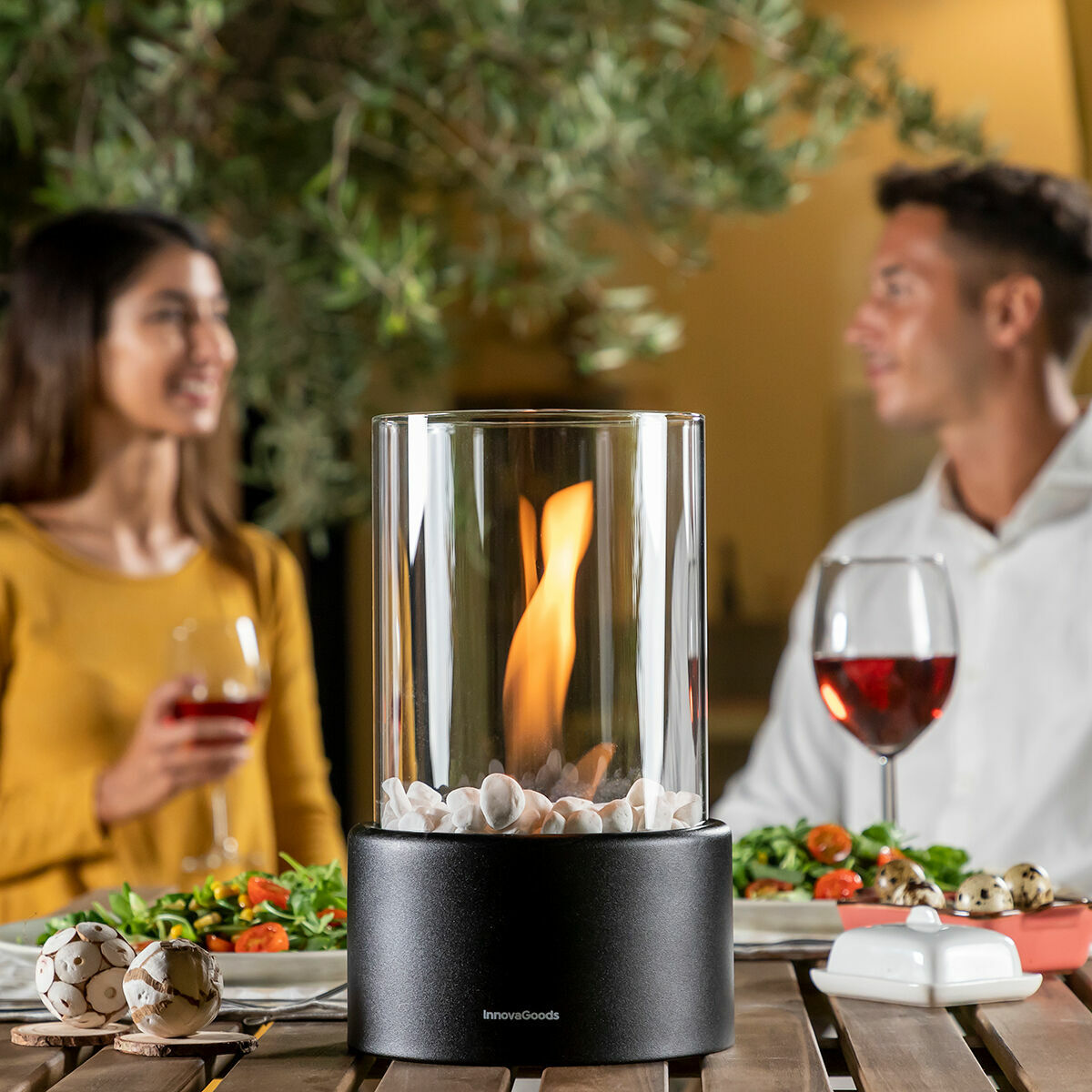 Decorative Bioethanol Tabletop Fireplace Heatfir InnovaGoods – Produktbild 1