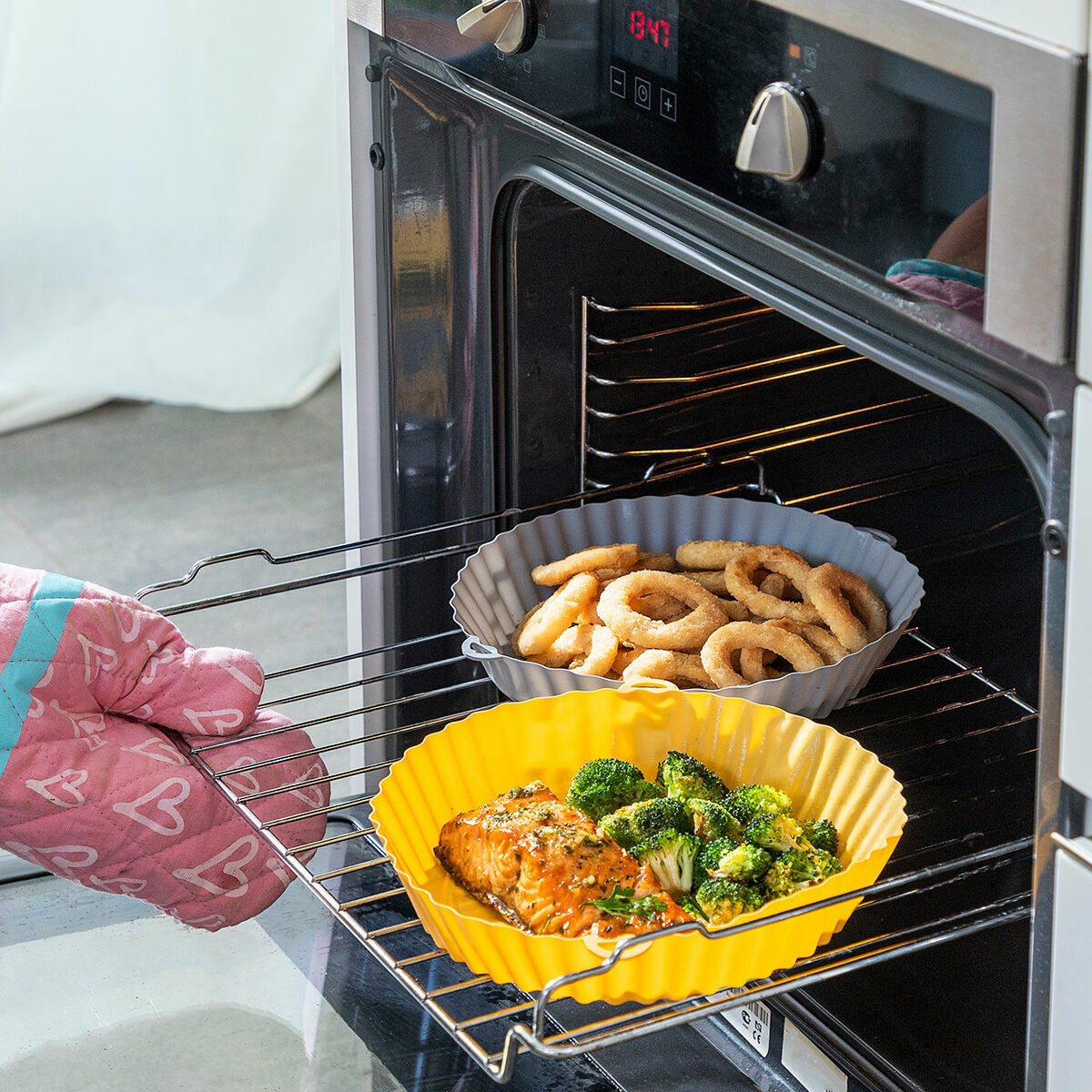 Silicone Baskets mit Bürste für Air Fryers Mollicon InnovaGoods – Produktansicht 6