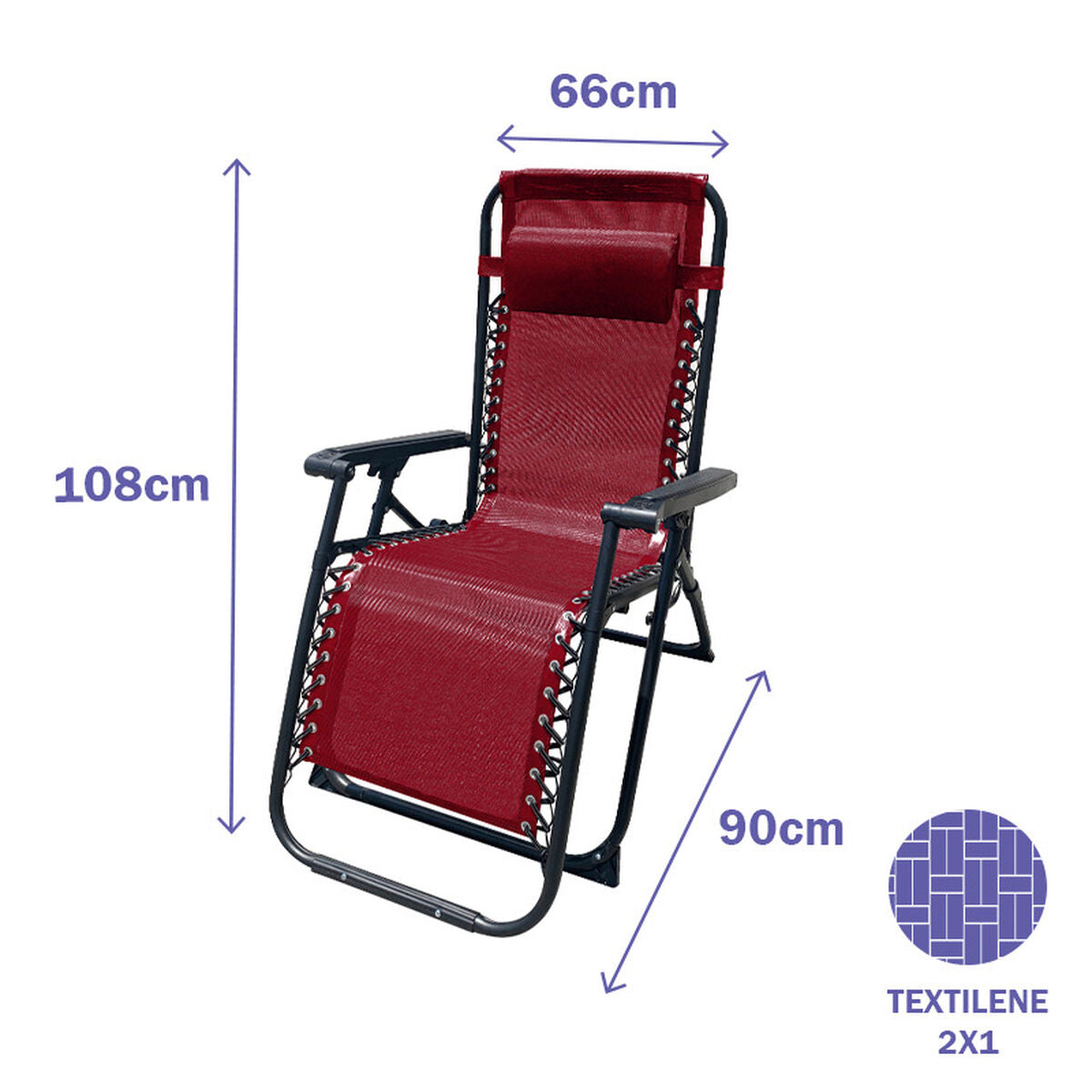 Marbueno Klappstuhl Burgundy – Produktansicht 2