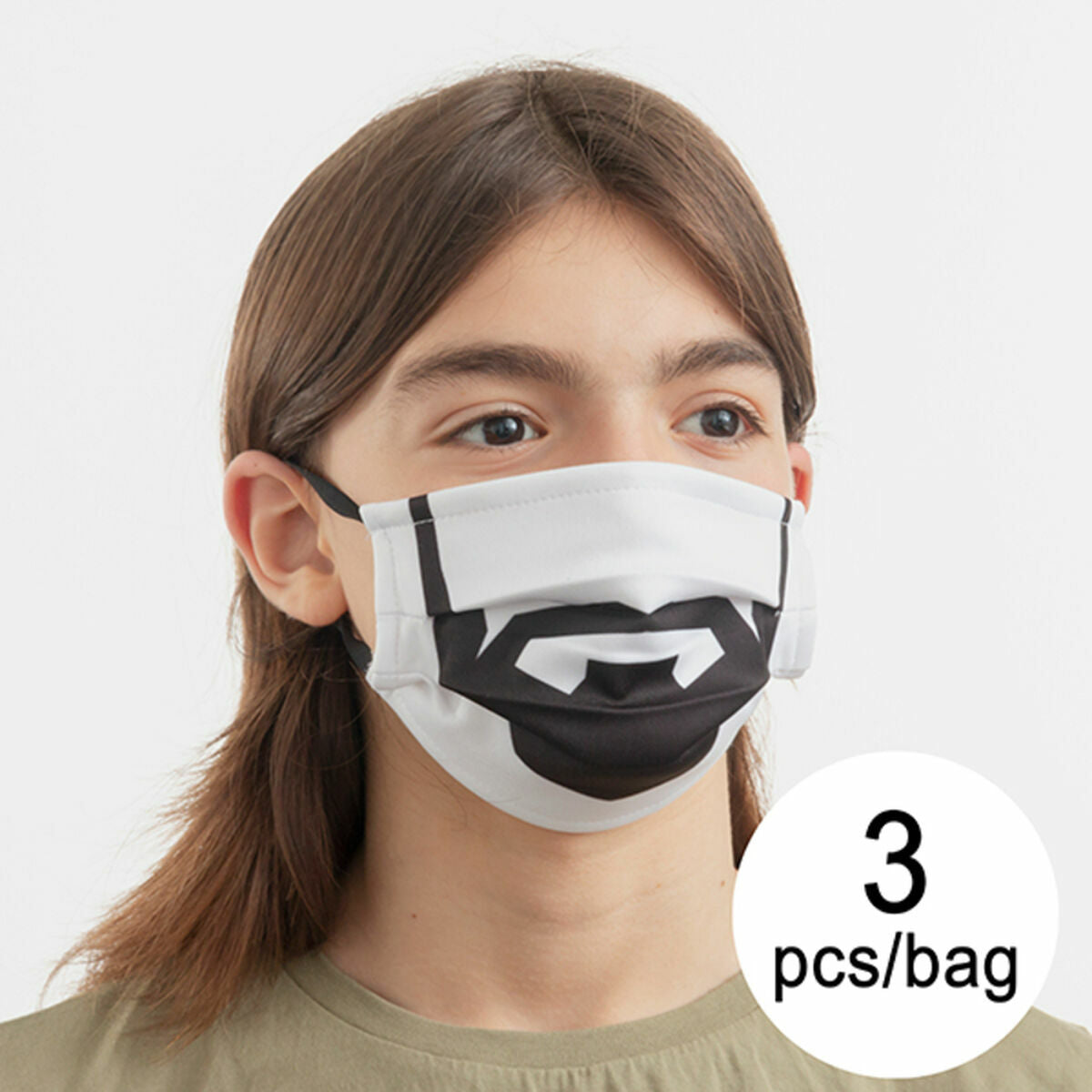 Hygienic Reusable Fabric Mask Beard Luanvi Size M Pack of 3 Stück – Produktbild 1