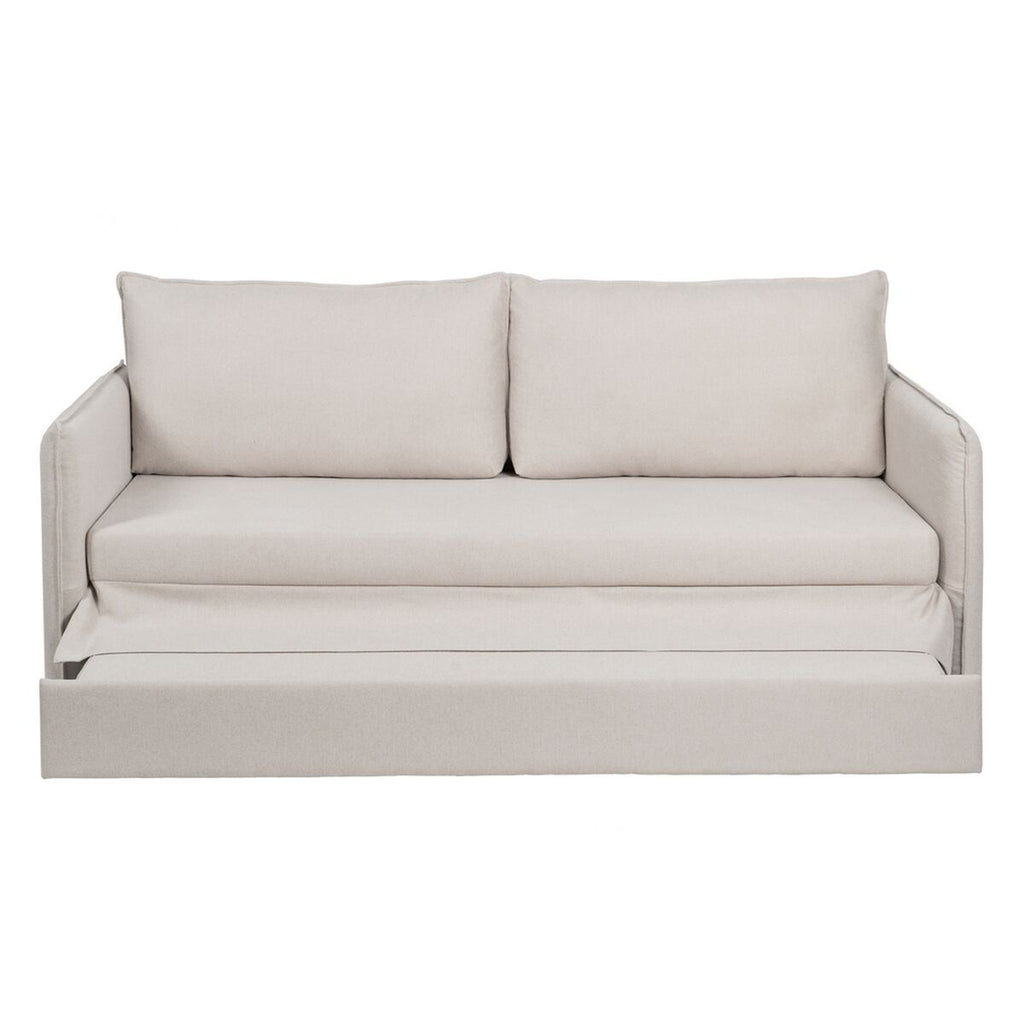 Sofa Beige Polyester Linen – Produktansicht 7