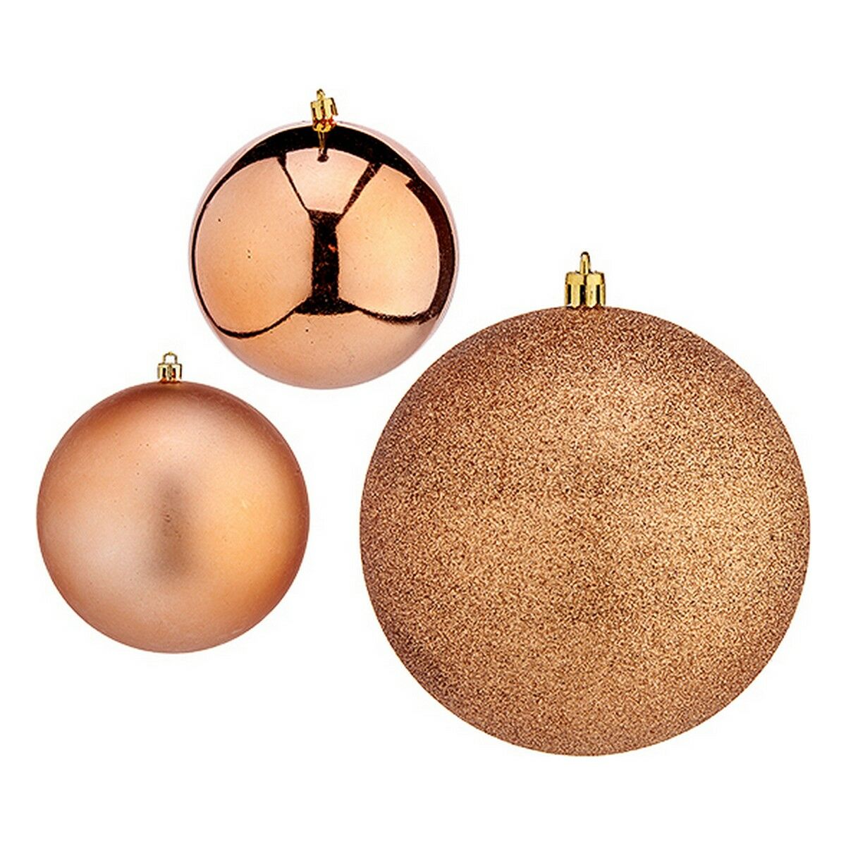Christmas Baubles Krist+ Copper Kunststoff Ø 10 cm 6 Stück – Produktbild 1
